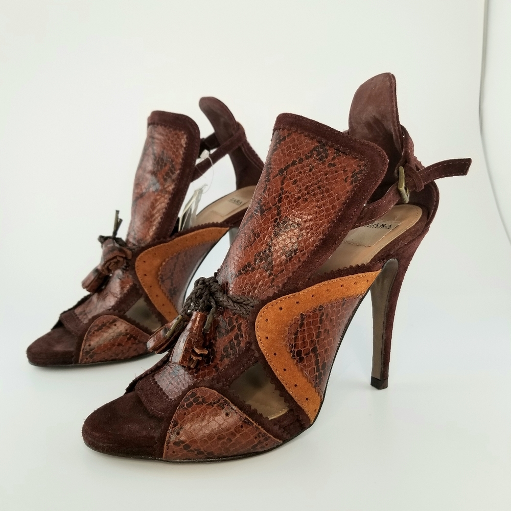 ZARA Special Edition Open Toe Snakeskin Print